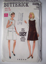 60's Semi-fitted A-line sleeveless dress jumper pattern 5003  size  12 picture