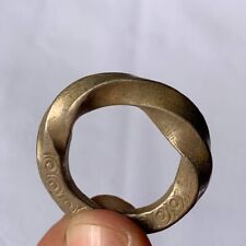 A GENUINE RARE ANCIENT VIKING RING BRONZE TWISTED ARTIFACT AUTHENTIC ANTIQUE picture