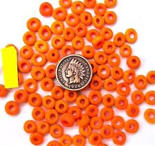 Original Venetian Mini Crow Orange Dk Maize  Antique Trade Beads   V 249    picture
