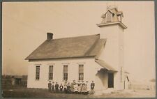 c. 1912,possibly Ohio, one-room school with teacher and students out front, RPPC picture