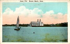 Boat, Moorish Castle, Ocean Pier, Revere Beach, Massachusetts MA 1929 Postcard picture