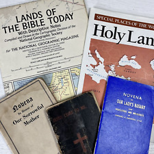 Vintage Bible Lands Today & Holy Land Maps Religious Ephemera Lot of 5 picture