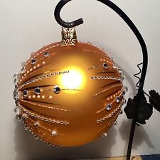 Neiman Marcus Gold Glass Ball Jeweled Butterfly 2015 Tag Christmas Ornament picture