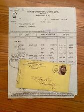 1886 Henry Disston & Sons Envelope w/Signature & 1946 Invoice Keystone Saw PA picture