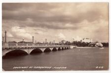 Clearwater Florida RPPC c1940's Memorial Causeway, replaced in 1950's picture