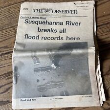 Vintage  Newspapers Documenting 1972 The Wyoming Valley Observer Hurricane Agnes picture