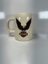 Vintage HARLEY DAVIDSON Bald Eagle Tan Beer Stein Ceramic MUG 1996 picture