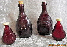 Vintage Ruby Red Wheaton Glass 2 Jenny Lind & 2 Salt & Pepper Shakers picture