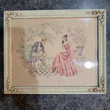 Courting couple Vintage picture print Corre Neath the Drooping Bough woman man picture
