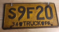 VINTAGE 1934 PENNSYLVANIA TRUCK LICENSE PLATE A PAIR S9F29  picture