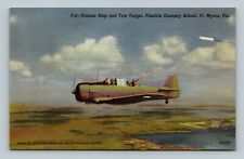 F-4 trainer ship and tow target Flexible gunnery School Ft. Myers FL postcard picture