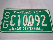 Vintage 1975 Kansas Wheat Centennial License Plate Tag SG C10092 picture