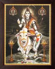 Lord Shiva Riding with his Vehicle Nandi Hd Printed Picture Painting with Frame picture
