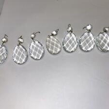 Lot of 9 Vintage Lamp Chandelier Part Tear Drop Crystal Glass Prisms picture