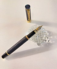 NEW Wingsung Black Metal Fountain Pen Gold MED nib & trim Dragon red eye jewels picture