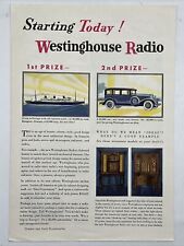 1930 WESTINGHOUSE RADIO Good Housekeeping Advertisement TRIP TO EUROPE OR CAR picture