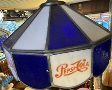 Rare Vintage Working Pepsi Glass Light Fixture Works picture