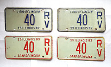 4 Illinois Land of Lincoln Metal Expired Consecutive 1982-3 License Plates 40 RV picture