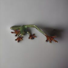 VIntage Golden Pond Green Tree Frog Ceramic Stretched Out Leg Spotted Red Eye picture