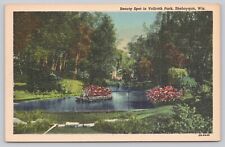 c1940s Beauty Spot In Vollrath Park Sheboygan Wisconsin WI Posted Trees Postcard picture