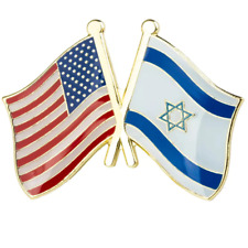 U.S. American Flag and Israeli Flag of Israel Lapel Pin FREE USA SHIPPING SHIPS picture