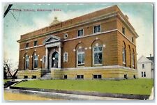 1910 Public Library Building Scene Street Oskaloosa Lacey Iowa IA Postcard picture