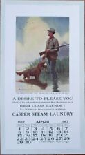 Frank Stick, Artist Signed 1917 Hunting Dog, Duck, Advertising Calendar, Laundry picture