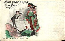 Hitch Wagon Victorian actress star Emerson quote comic~1906 WB SEAMARK Cheboygan picture