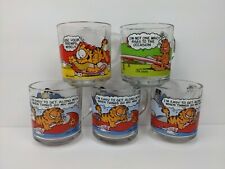 1978 Vintage McDonalds Garfield Odie Clear Glass Mugs Coffee Cups picture