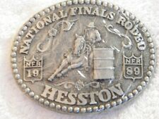 NEW VTG 1989 Hesston National Finals Rodeo Western Belt Buckle Barrel racing NFR picture