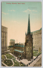 New York City NY Trinity Church Posted 1913 Divided Back Postcard picture