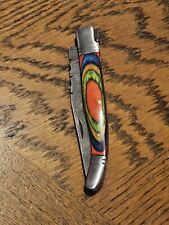 Custom French Laguiole Folding Knife With Leather Sheath picture