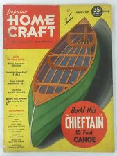 Vintage August 1946 Popular Home Craft Magazine, Build a Chieftain Canoe picture