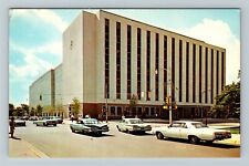 Lafayette IN-Indiana, Purdue U. Krannert Building, Classic Cars Vintage Postcard picture
