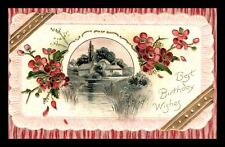 c1910 Best Birthday Wishes Floral Embossed German Maine Postcard 226 picture