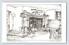 Postcard Delaware New Castle DE Amstel House Kitchen Moll Sketch 1970s Unposted picture