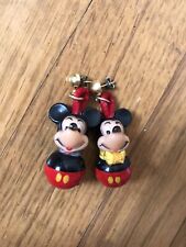 Vintage Disney Mickey Mouse Jingle Bells Dangle Earrings RARE 1960s Bigger nose picture