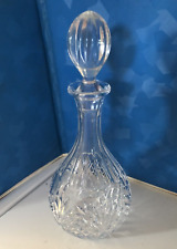 Beautiful Stunning Heavy Cut Crystal Clear Glass DECANTER W/ STOPPER. 13