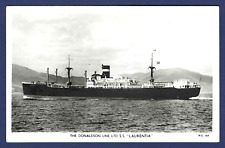 SS LAURENTIA Cargo Ship of Donaldson Line Glasgow BW RPPC picture