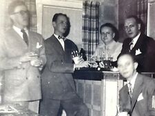 1E Photograph Handsome Men Suits Private Party Drinking Bar 1940-50's Candid  picture