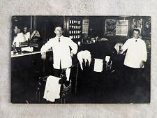 RPPC Barbershop Interior Shaving Scene 1911 Calendar Barber Gentleman UNP picture