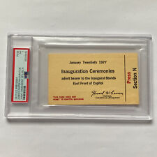 1977 President Jimmy Carter Inauguration East Front Press Full Ticket Pass PSA 7 picture