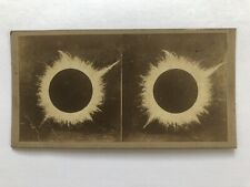 RARE 1860 Solar Eclipse Corona Stereoview Corona  Weedon Smith Beck Stereo Card picture