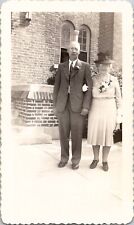 Minneapolis MN Older Couple Dressed Fashionably for Church 1940s Vintage Photo picture