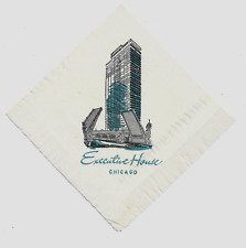 CHICAGO, IL~EXECUTIVE HOUSE HOTEL~VINTAGE ADVERTISING COCKTAIL NAPKIN picture
