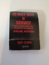 Matches Matchbook ~ Hi-Way Bar & Service Car & Truck Wash - cafe Hingham Montana picture