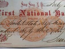 1876 Sing Sing New York Bank Check RN-F1 picture