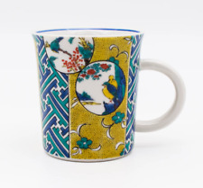 kutani ware mug cup lacquered glass flower and bird patterns tableware JP picture