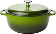Enameled Cast Iron Covered Round Dutch Oven, 4.3-Quart, Green picture