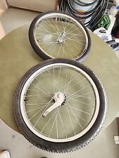 SCHWINN STINGRAY S-2 + S-7 CHROME FRONT AND REAR RIMS WITH TIRES VERY NICE L$$K picture
